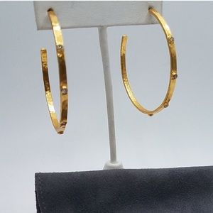 Julie Vos Crescent Stone Hoop